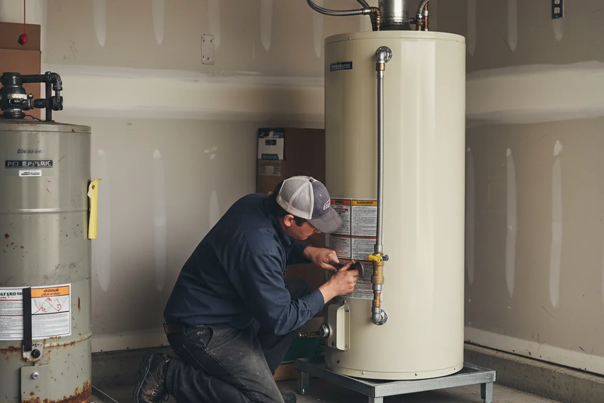 Water heater and shutoff valve replacement in Martinsville